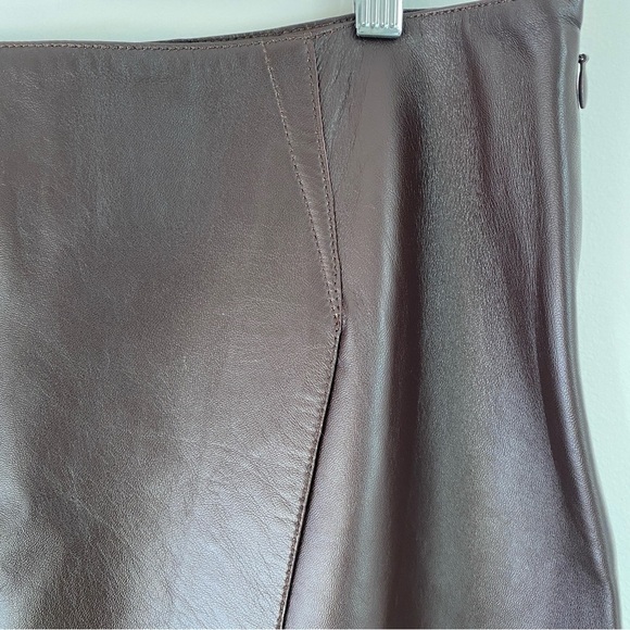 NWT GSTQ Leather Wrap Skirt Merlot Asymmetrical Size Large (L) - Picture 4 of 15